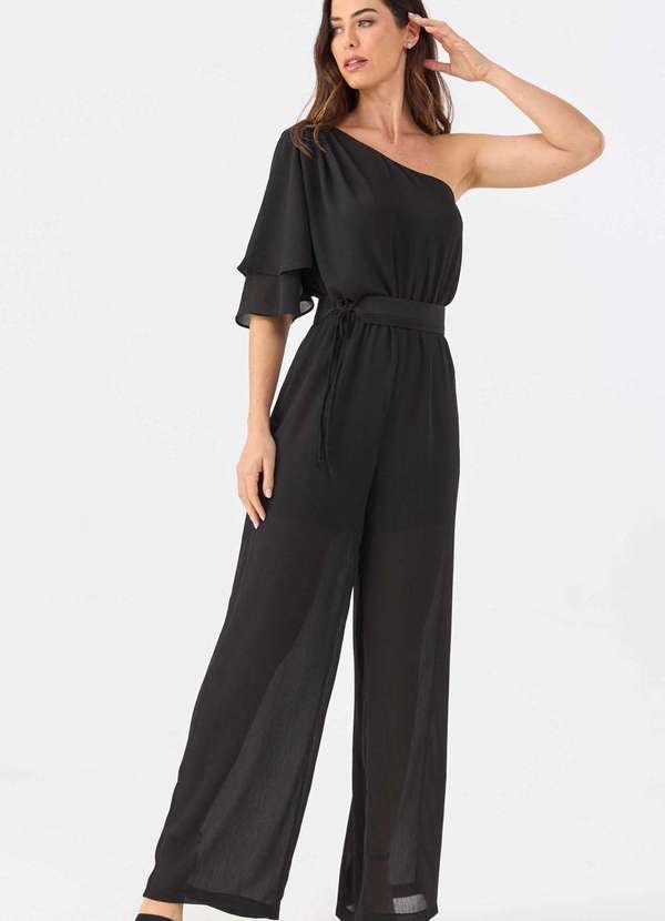 Pks - Macacao Longo Pks um Ombro So Preto 4