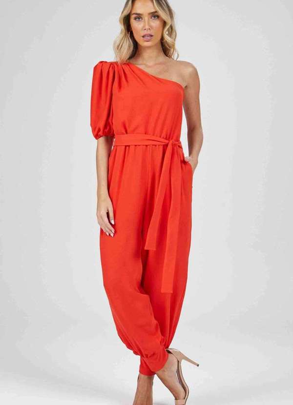 Pks - Macacao Longo Pks um Ombro So Laranja