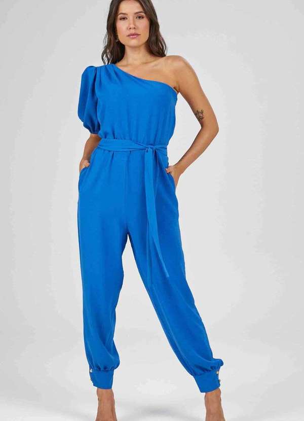 Pks - Macacao Longo Pks um Ombro So Azul 1