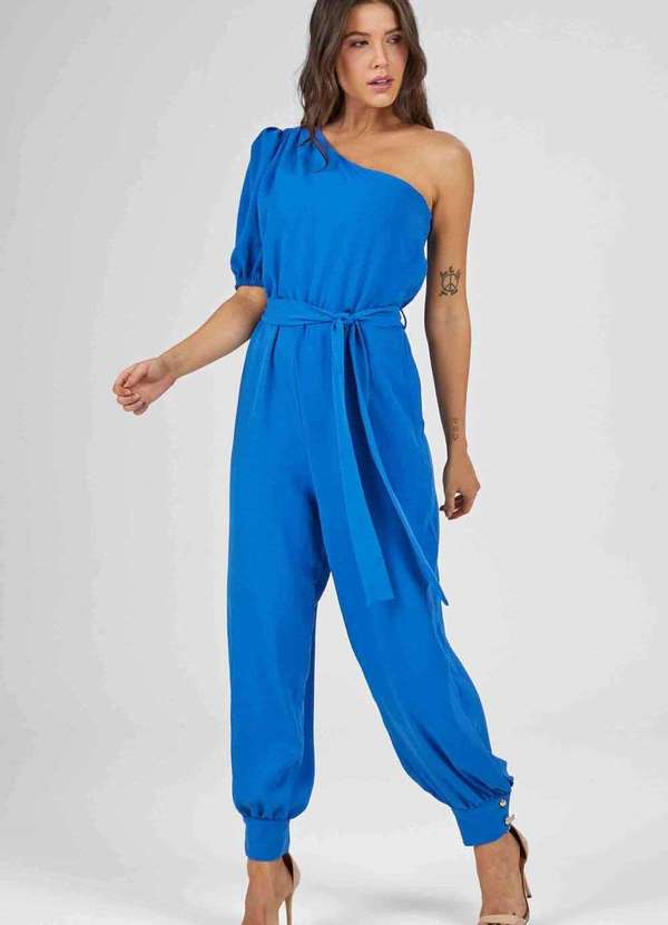 Pks - Macacao Longo Pks um Ombro So Azul 6