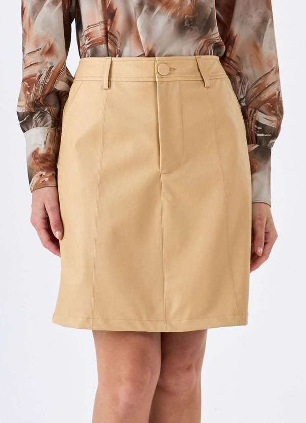Pks - Saia Curta Feminina Bege