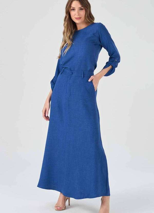 Pks - Saia Longa Pks Evase Azul Royal Azul 5