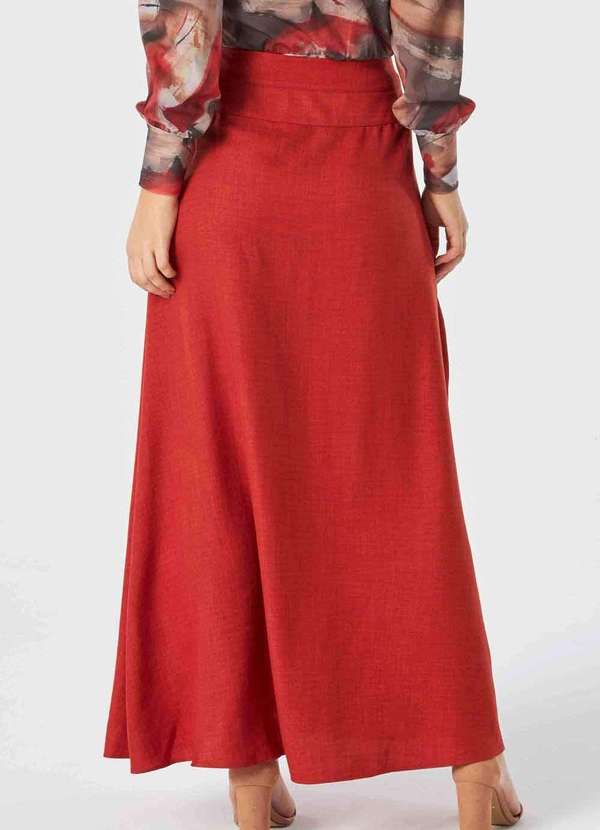 Pks - Saia Longa Pks Evase Marrom 2