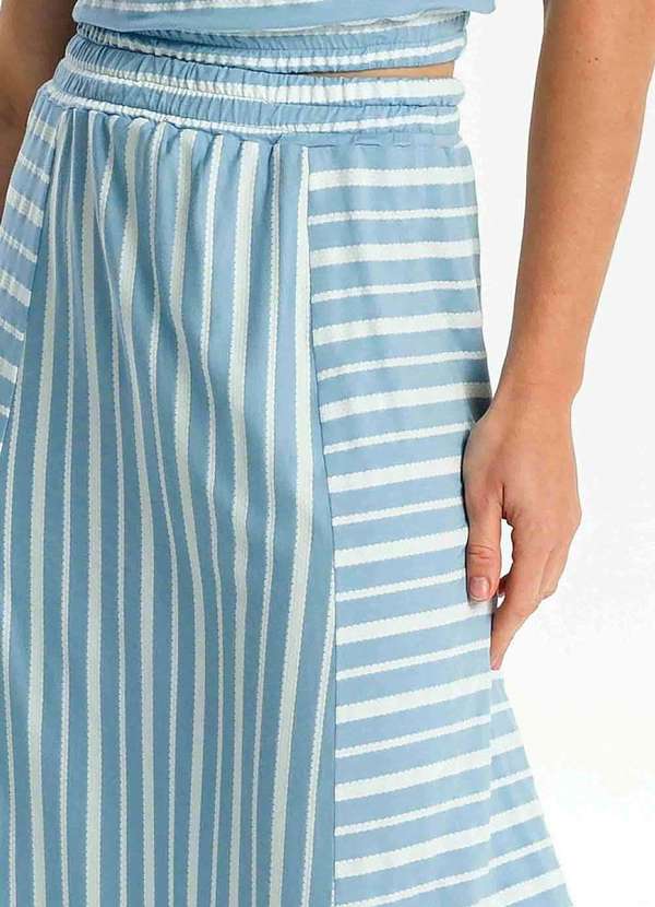Pks - Saia Midi Listrada Azul 5