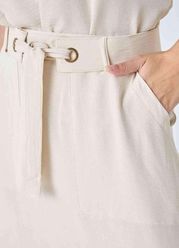 Pks - Saia Midi Pks com Cinto Bege 3