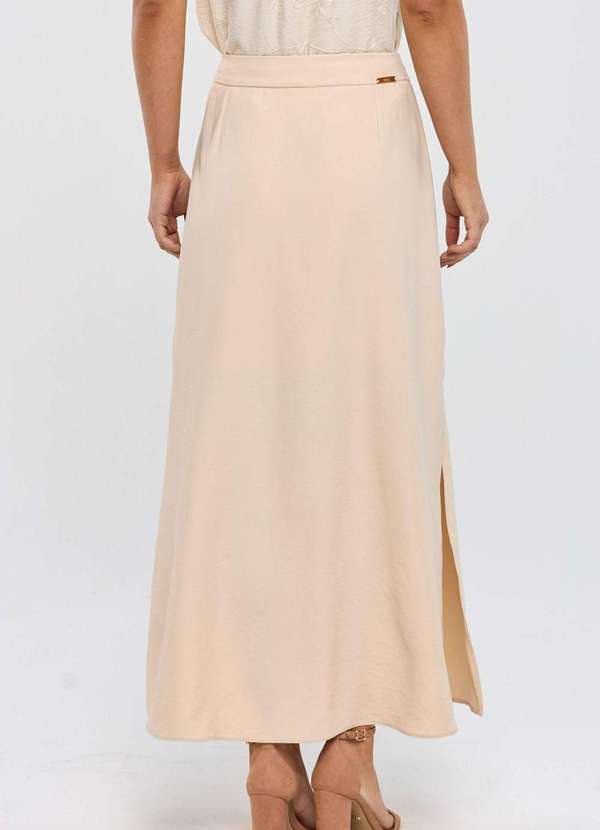 Pks - Saia Midi Pks com Fenda Lateral Bege 2