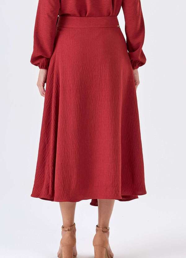 Pks - Saia Midi Pks Pareo Terracota Marrom 2