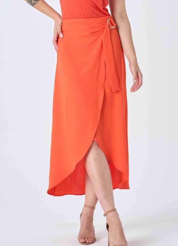 Pks - Saia Midi Pks Pareo Laranja