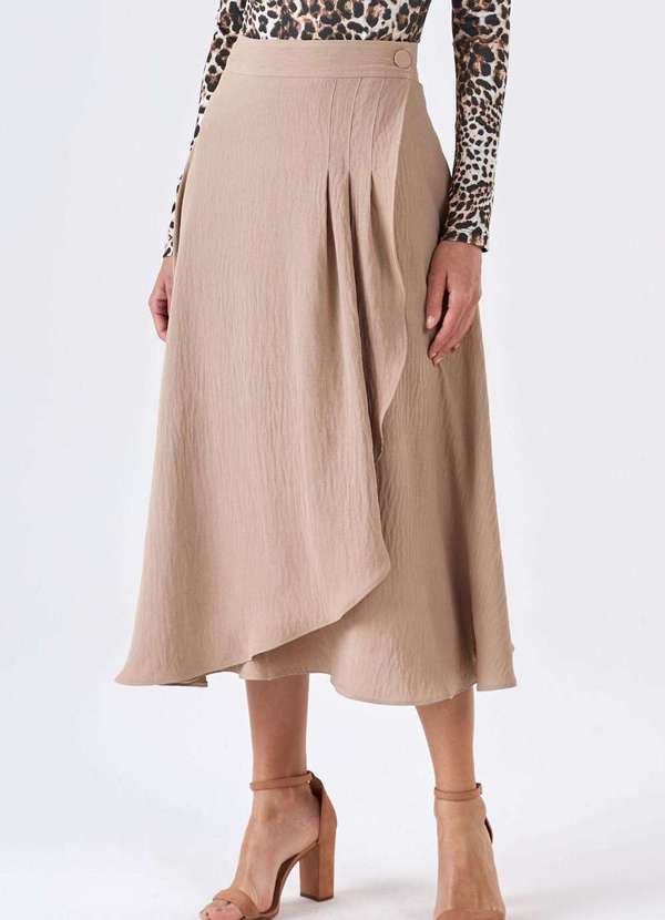 Pks - Saia Midi Pks Pareo Bege