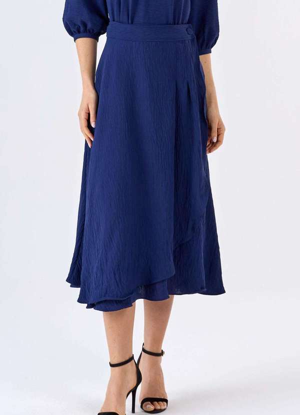 Pks - Saia Midi Pks Pareo Azul