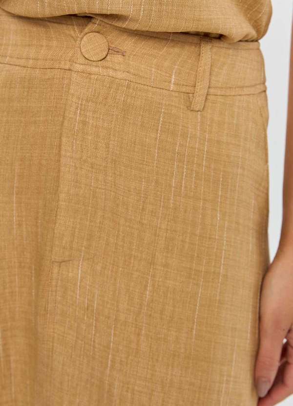 Pks - Saia Midi Pks Risca Bege 3