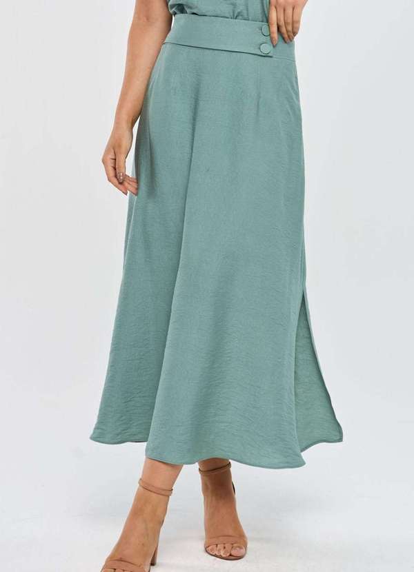 Pks - Saia Super Midi Pks Viscose Verde 4