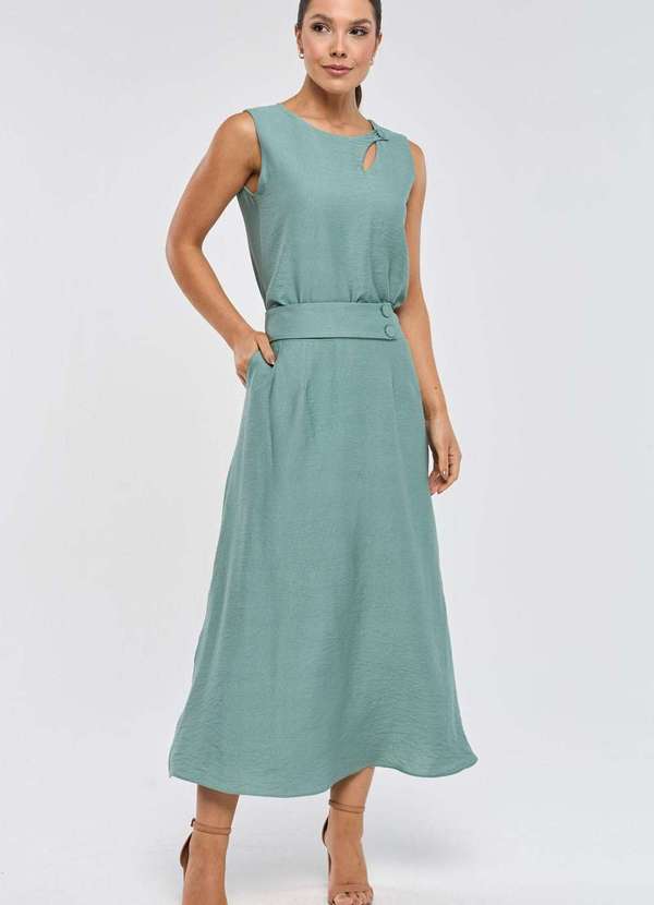 Pks - Saia Super Midi Pks Viscose Verde 5