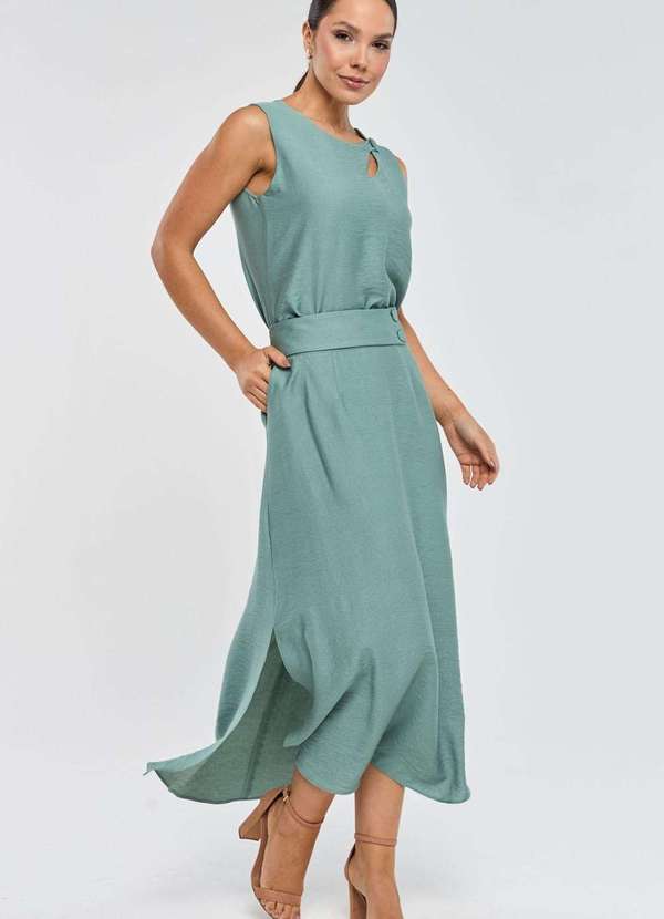 Pks - Saia Super Midi Pks Viscose Verde 6