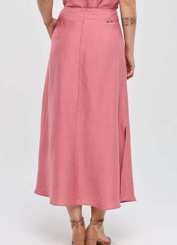 Pks - Saia Super Midi Pks Viscose Rosa 2