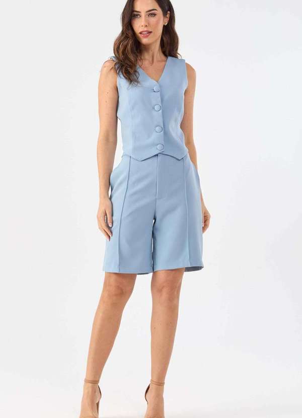 Pks - Bermuda Pks Alfaiataria Azul Claro Azul 4