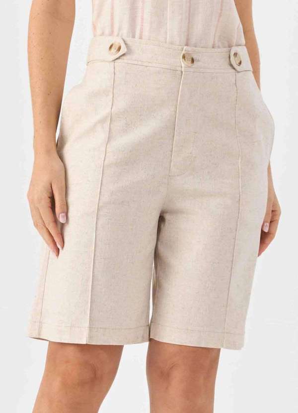 Pks - Bermuda Pks Alfaiataria Linho Natural Bege