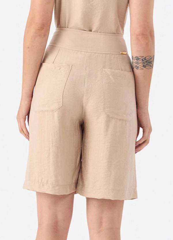 Pks - Bermuda Pks Alongada de Viscose Bege 2