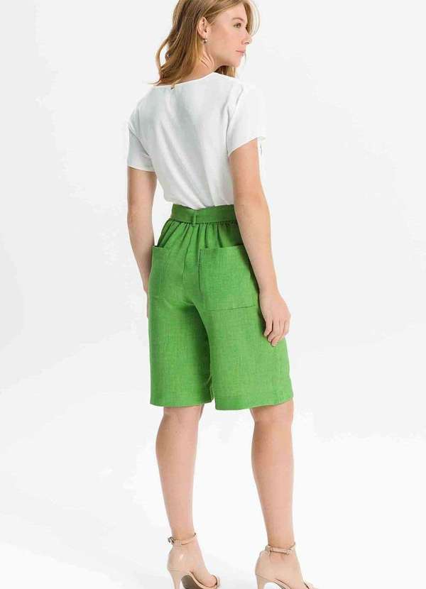 Pks - Bermuda Pks Feminina Alfaiataria Verde 3