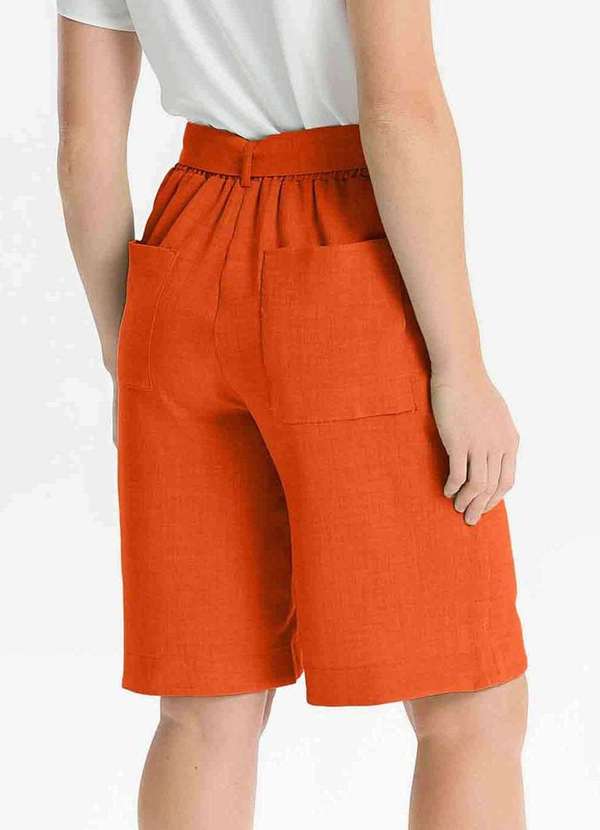 Pks - Bermuda Pks Feminina Alfaiataria Laranja 2