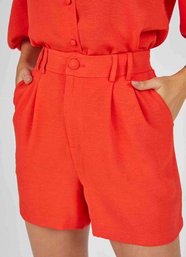 Pks - Shorts Pks com Pregas Laranja 6