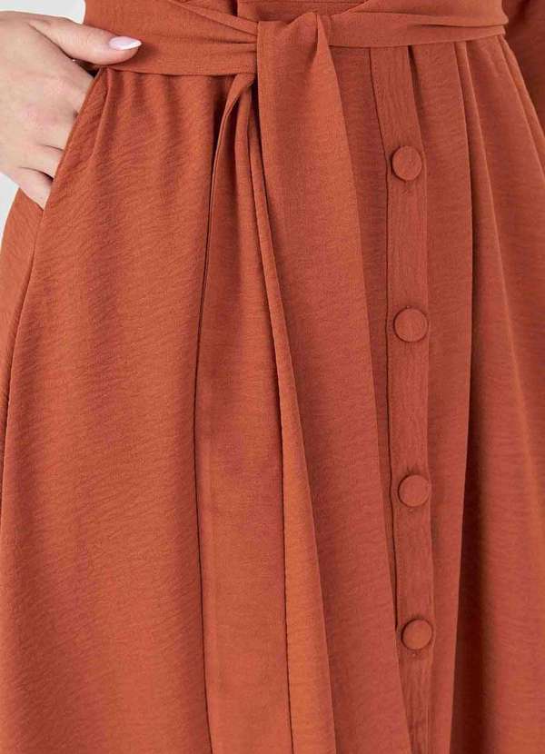 Pks - Vestido Chemise Midi Pks Terracota Marrom 3