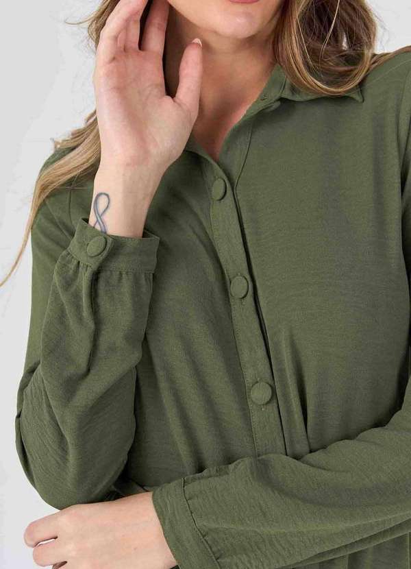 Pks - Vestido Chemise Midi Pks Verde 5