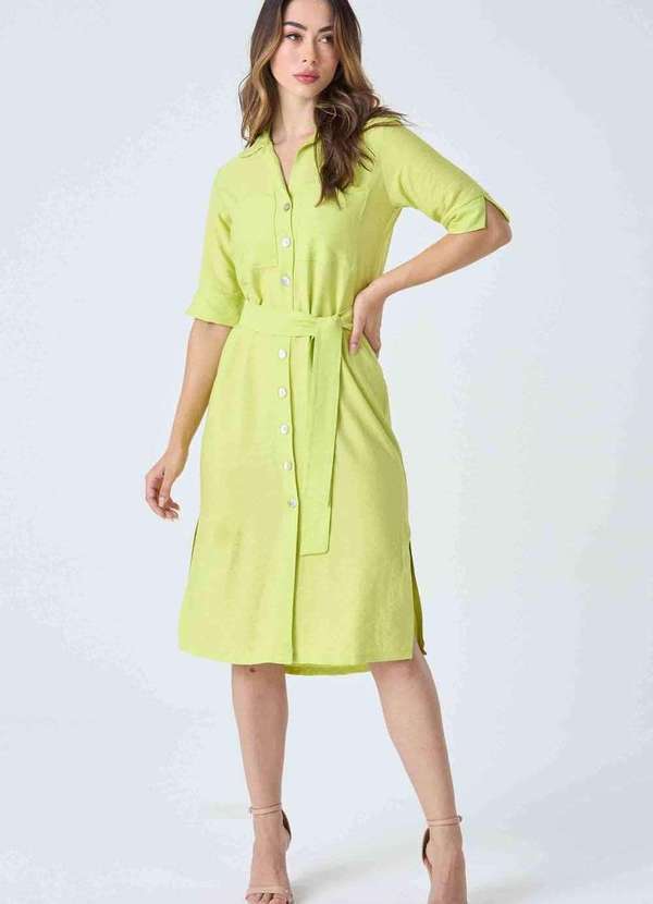 Pks - Vestido Chemise Midi Pks Verde