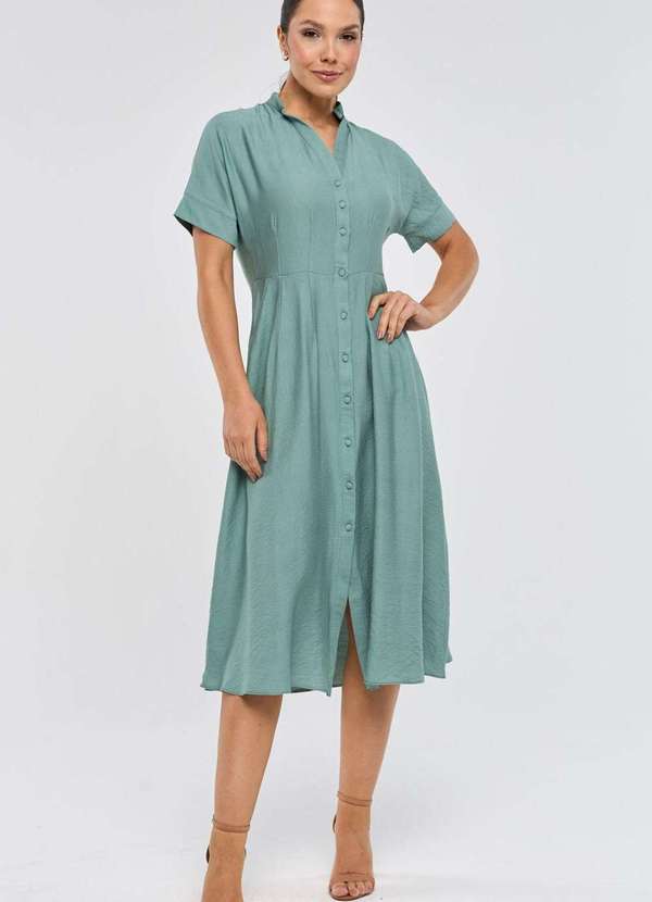 Pks - Vestido Chemise Midi Pks Verde 4