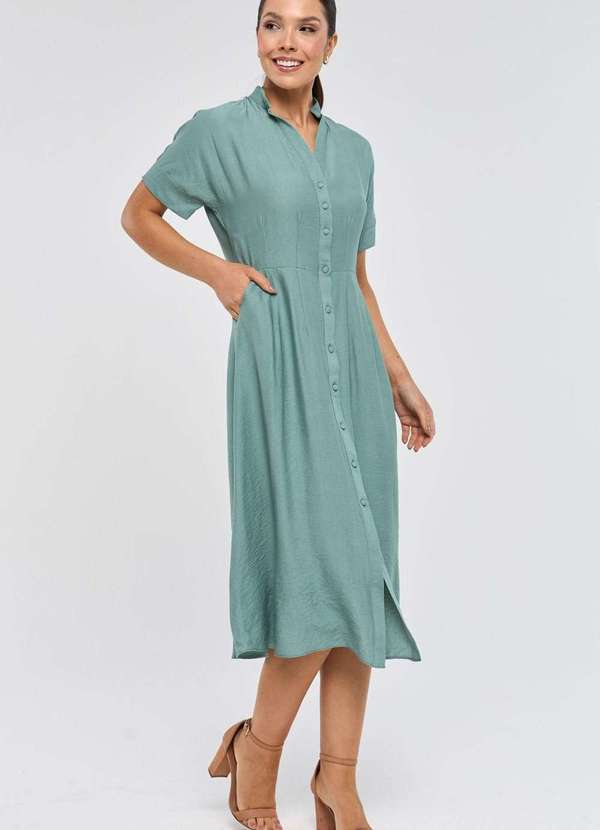Pks - Vestido Chemise Midi Pks Verde 5