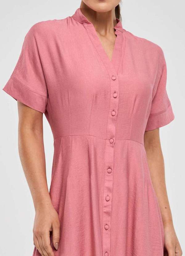 Pks - Vestido Chemise Midi Pks Rosa 3