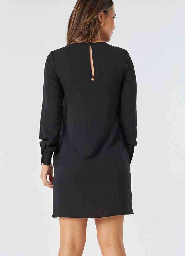 Pks - Vestido Curto Manga Longa Preto 2
