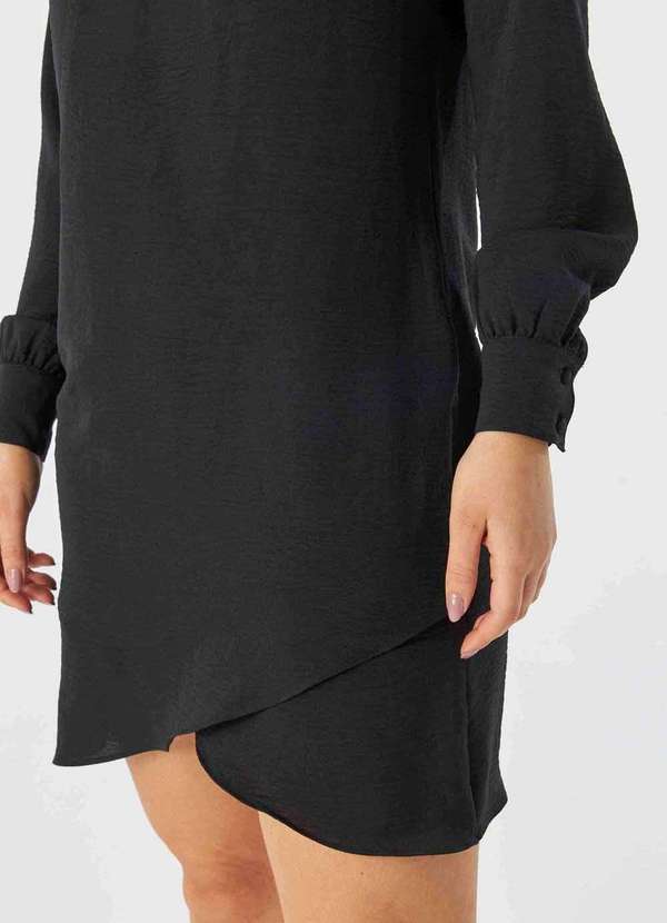 Pks - Vestido Curto Manga Longa Preto 3