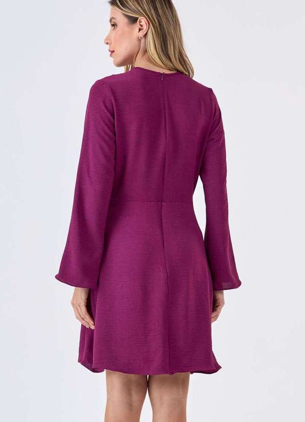 Pks - Vestido Curto Pks com Transpasse Lateral Magenta Roxo 2