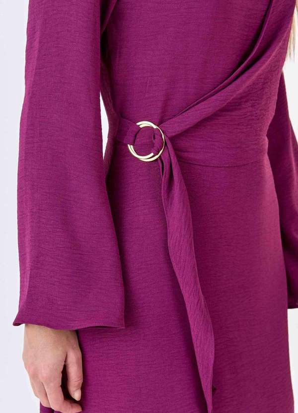 Pks - Vestido Curto Pks com Transpasse Lateral Magenta Roxo 4