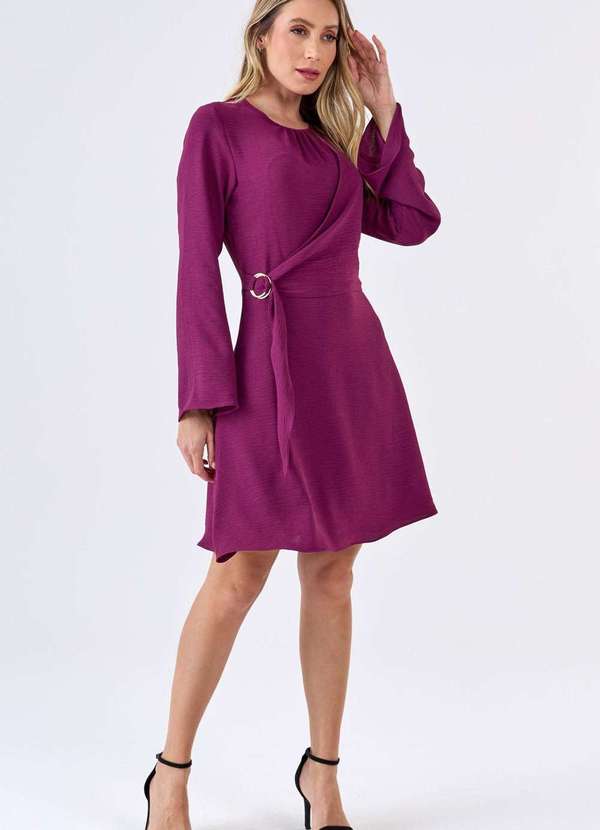 Pks - Vestido Curto Pks com Transpasse Lateral Magenta Roxo 6