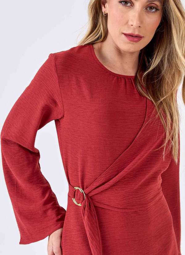 Pks - Vestido Curto Pks com Transpasse Lateral Marrom 3