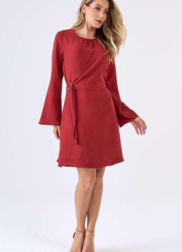 Pks - Vestido Curto Pks com Transpasse Lateral Marrom 4