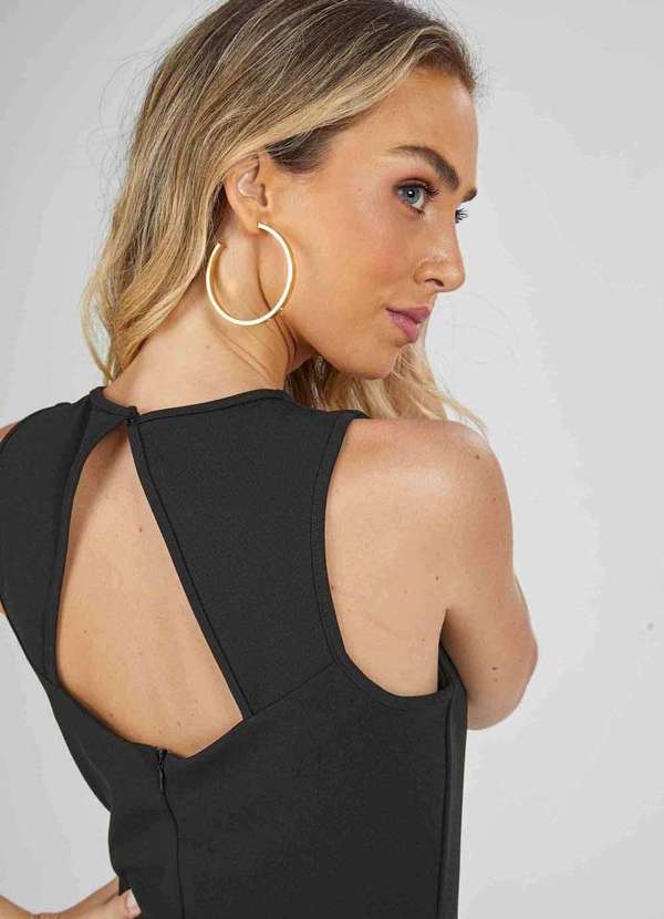 Pks - Vestido Curto Pks Decote Quadrado Preto 6