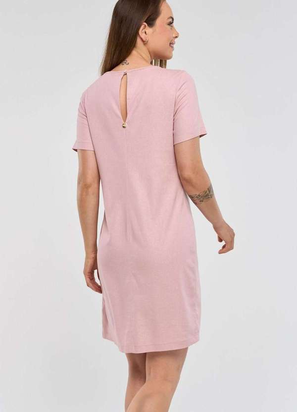 Pks - Vestido Curto Pks Linho Rosa 2