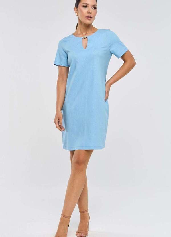Pks - Vestido Curto Pks Linho Azul 3