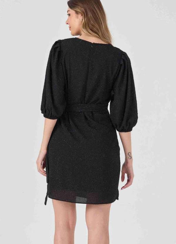 Pks - Vestido Curto Pks Pareo Lurex Preto 2