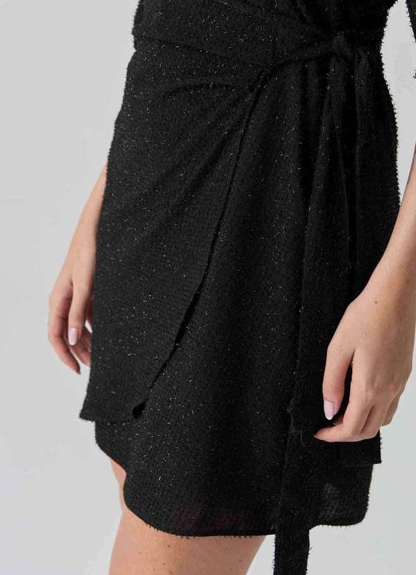 Pks - Vestido Curto Pks Pareo Lurex Preto 3