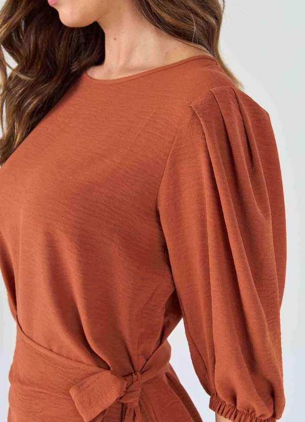 Pks - Vestido Curto Pks Pareo Terracota Marrom 3