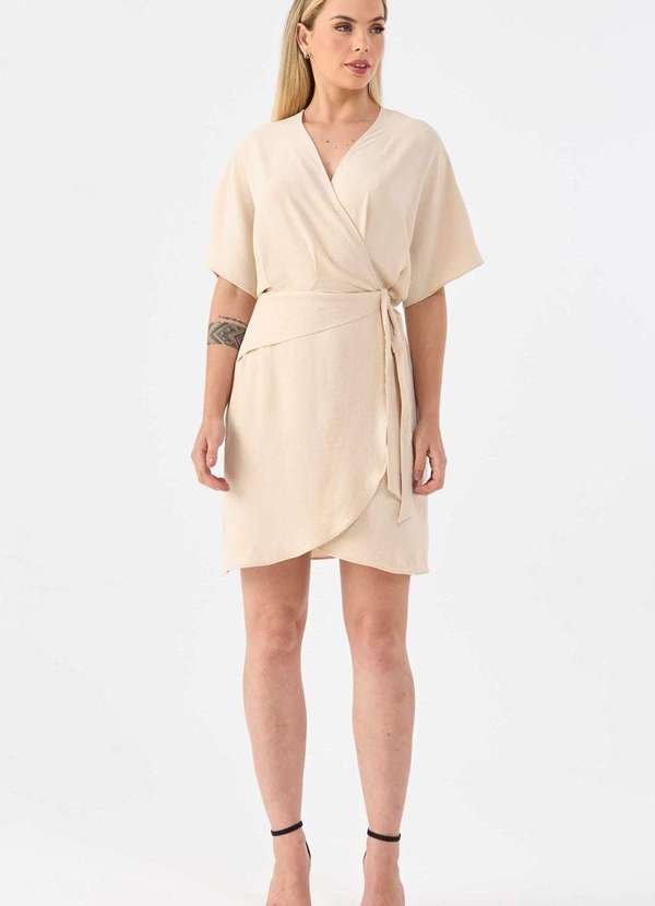 Pks - Vestido Curto Pks Pareo Bege 4