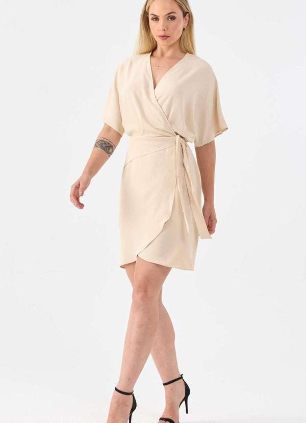 Pks - Vestido Curto Pks Pareo Bege 6