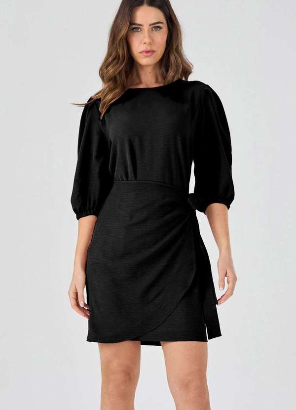 Pks - Vestido Curto Pks Pareo Preto