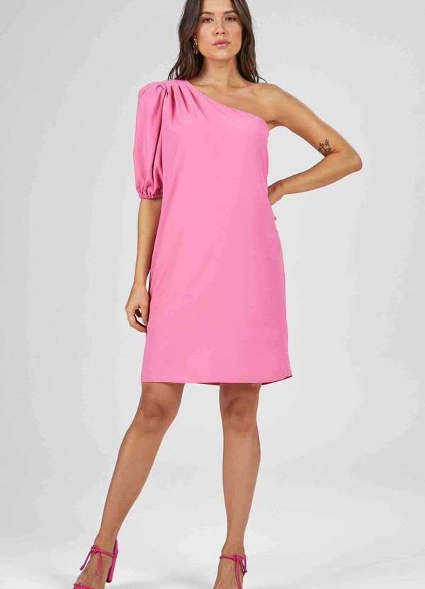 Pks - Vestido Curto Pks um Ombro So Rosa 6