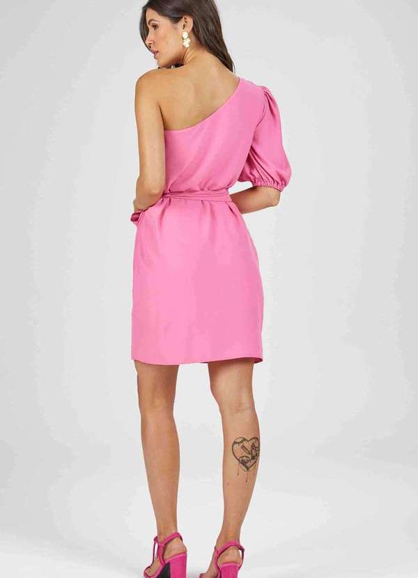 Pks - Vestido Curto Pks um Ombro So Rosa 7