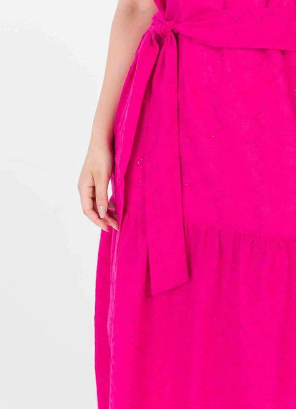 Pks - Vestido Longo Laise Algodao Rosa 3